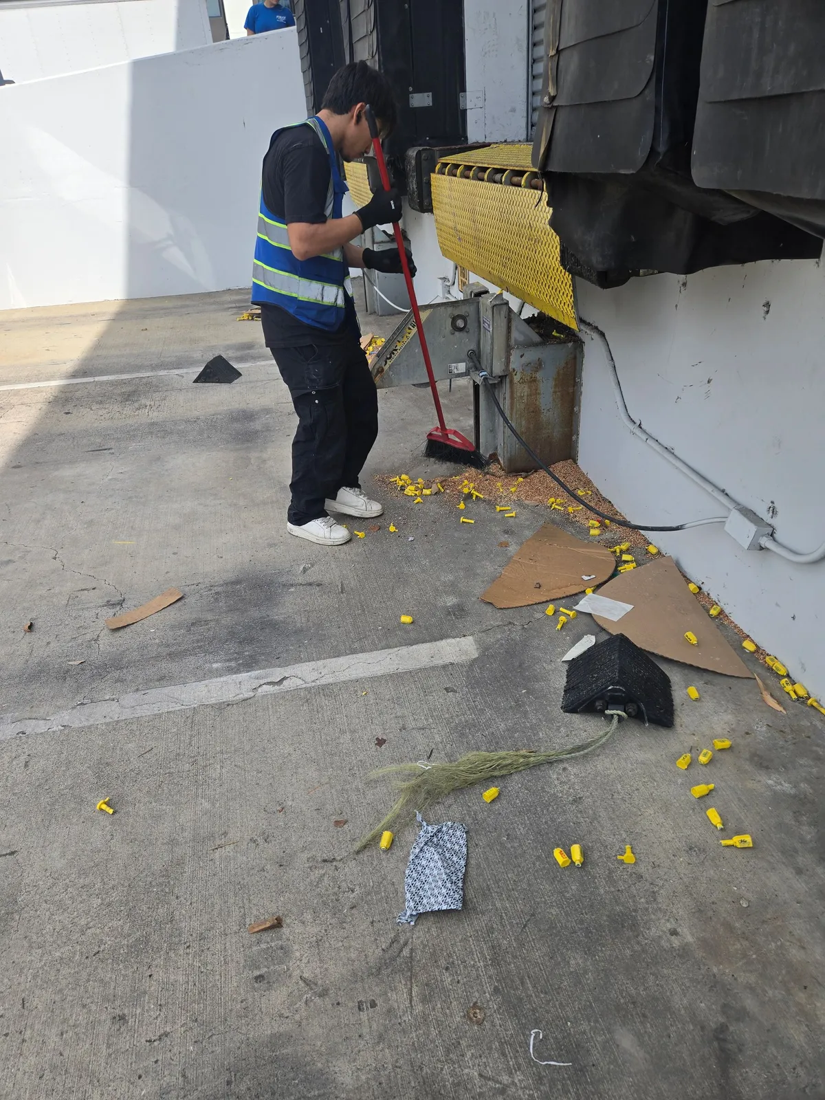 A cleaning a dirty area